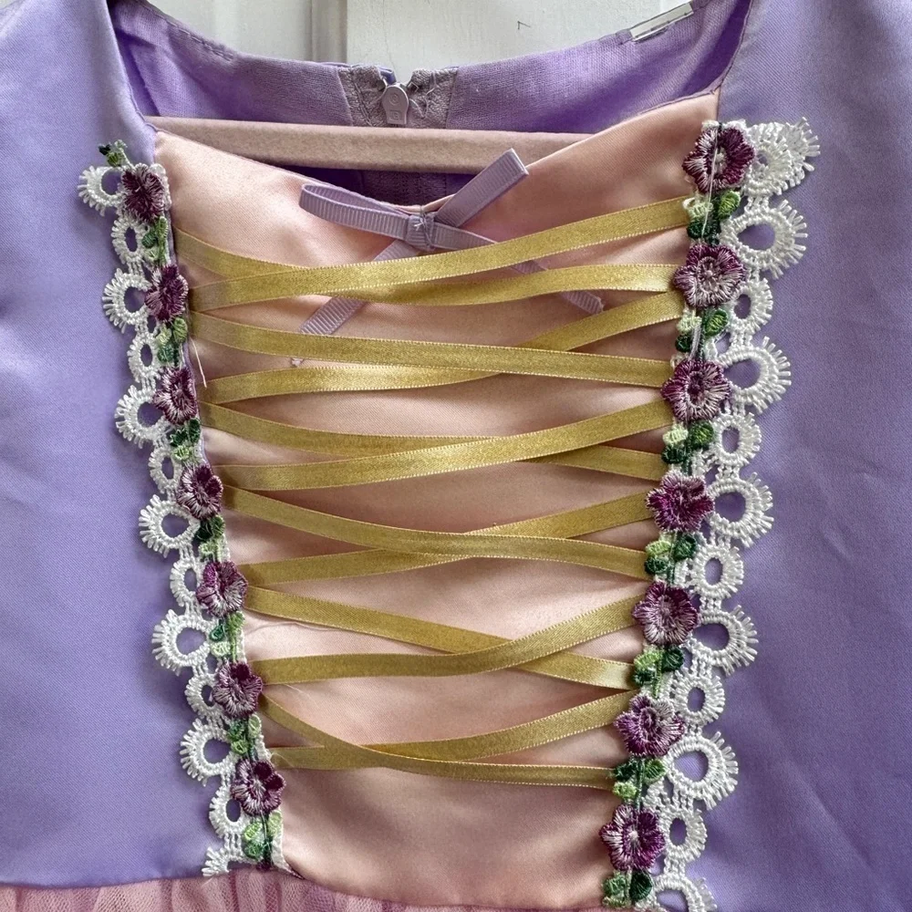 NWOT CUSTOM MADE GIrls Size Rapunzel Inspired 6 Kids Costume Pretend Play Dress